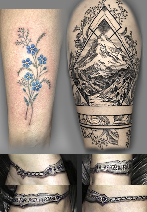 tattoo fineline aquarell graz