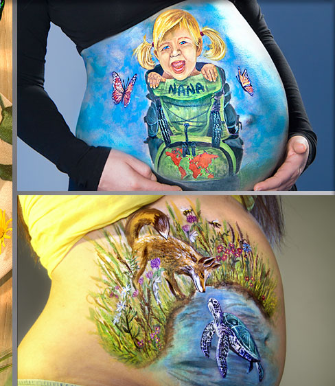 bodypainting leopard schmetterling