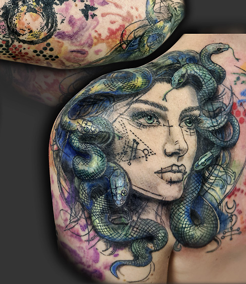 tattoostudio graz coverup gecko salamander delphin 